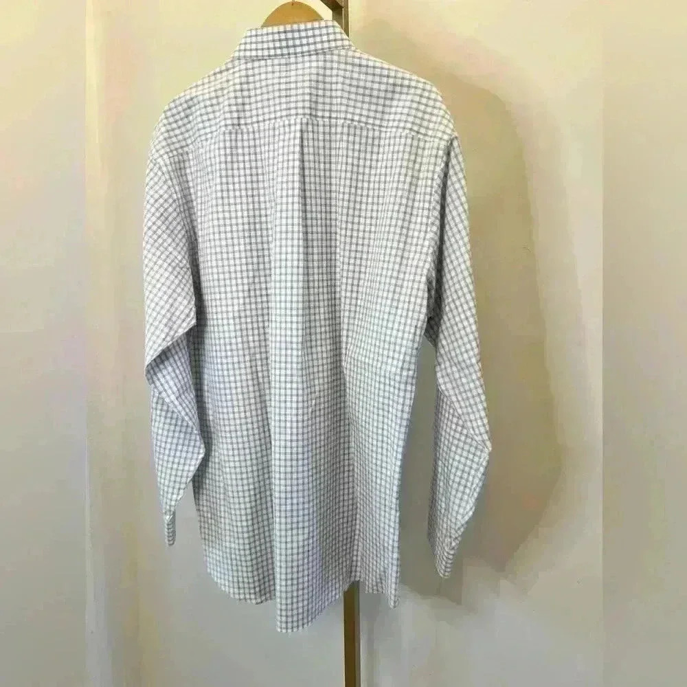 Men's Jos. A. Bank Lavender / Grey Checkered Dress Shirt 17.5 Long Sleeve - Picture 7 of 8